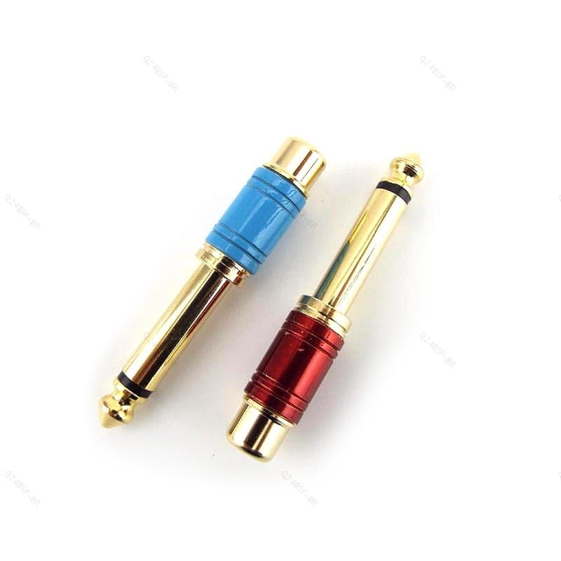 6.5mm Jack Macho Mono Plug Para RCA Fêmea Conversor Adaptador De Áudio Banhado A Ouro Conector 6.35mm Soquete 1/4 " Mist