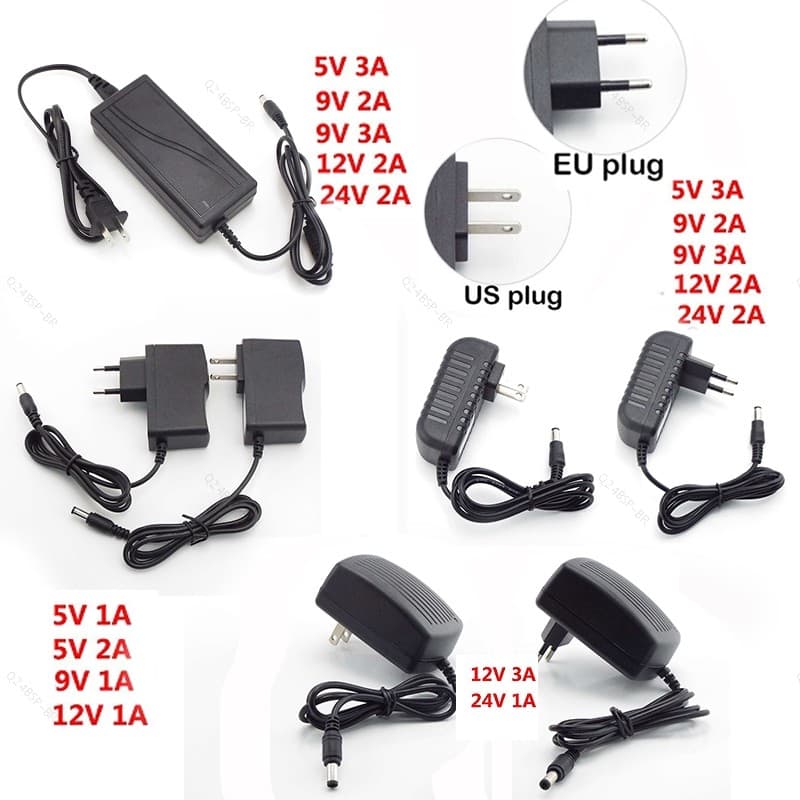 5V 9V 12V 24V 1A 2A 3A 3000ma 1000ma AC Para DC Adaptador De Fonte De Alimentação Transformador Carregador De Parede plu