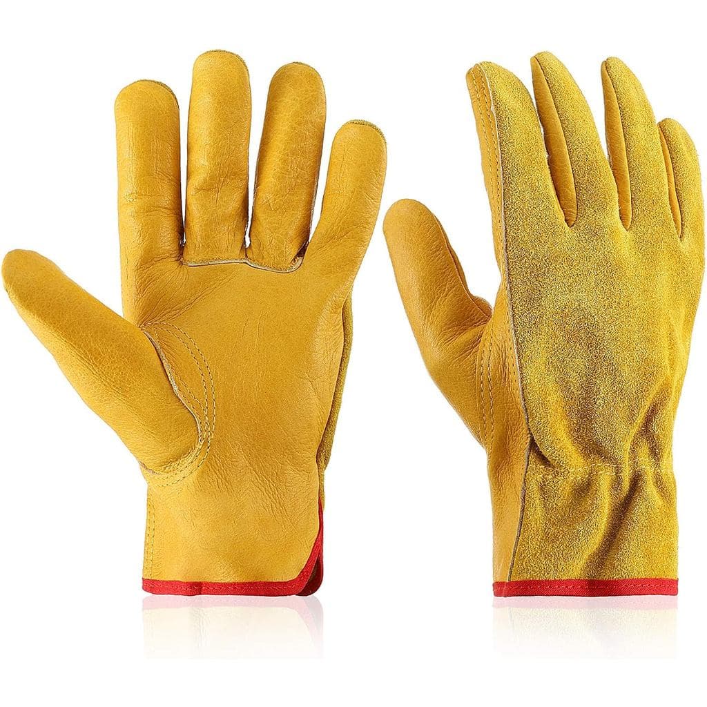 Luvas de Jardinagem Patelai em Couro, Luvas de Trabalho à Prova de Espinhos e Cortes (Tamanho Pequeno)