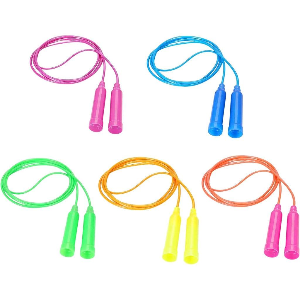 Conjunto de 5 Cordas de Pular Coloridas em PVC Macio - Conjunto Multicolorido para Fitness, Treinos em Casa, Treinamento