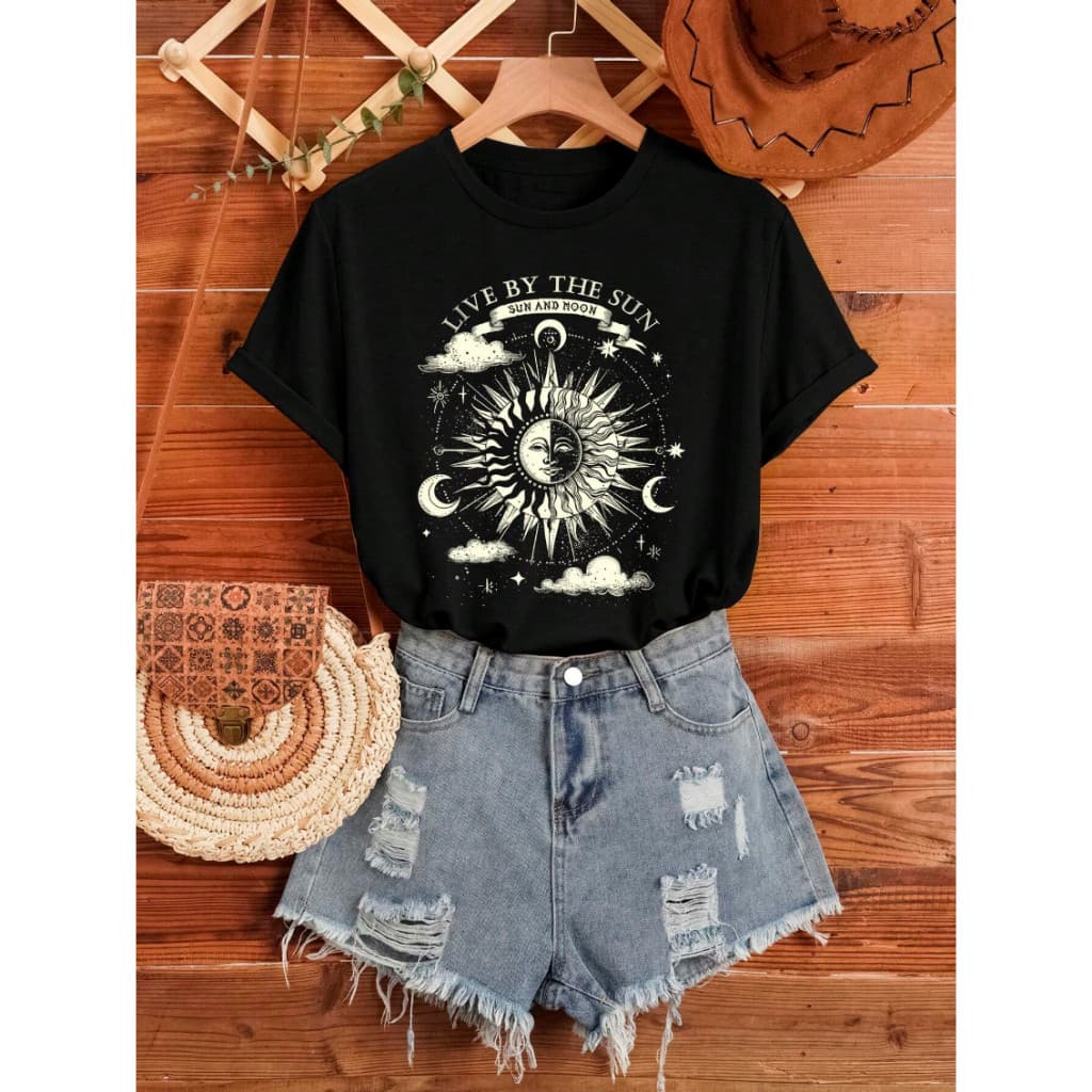 Camiseta Feminina T-shirt  Live by the Sun