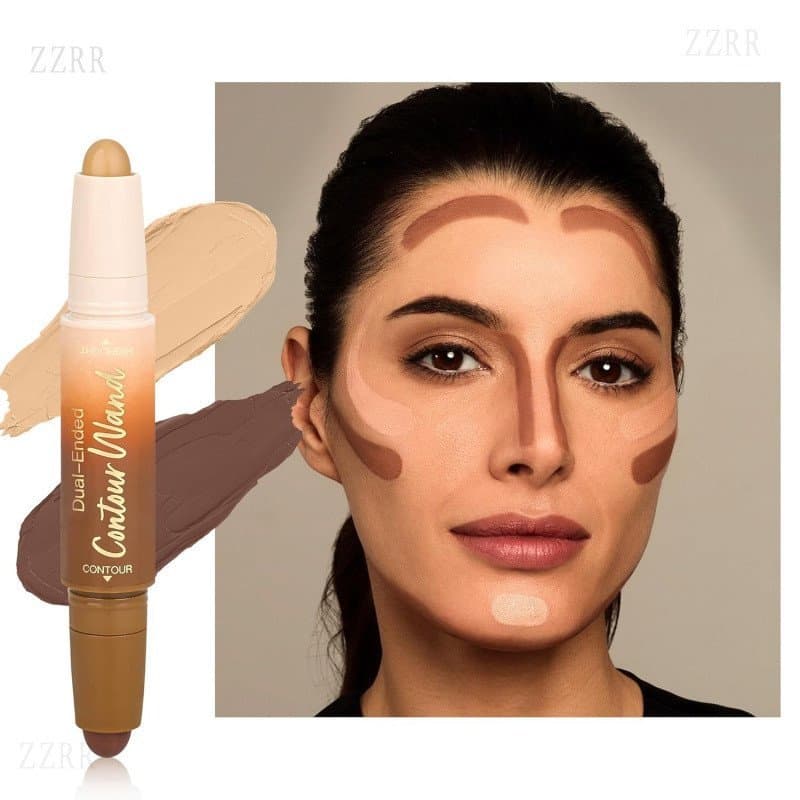 Marcador de contorno, caneta iluminadora e Bronze de duas cabeças dois em um, usado para maquiagem de contorno facial e