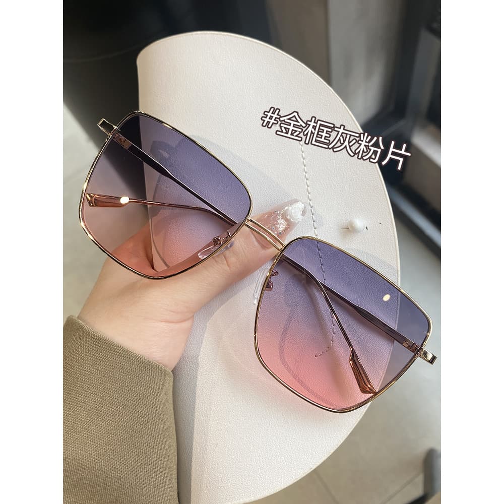 Óculos de sol de viagem feminino 2025 novo estilo High-End sentir grande rosto pequeno moda senhoras rosa óculos de sol