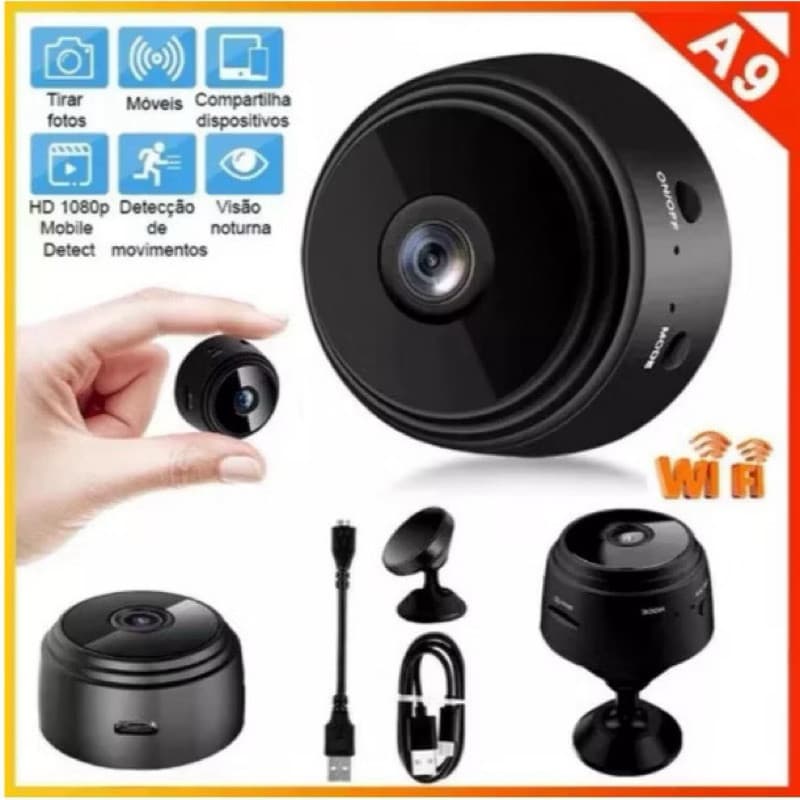 Mini Camera A9 HD com visão noturna Wifi Câmera 1080P Sem Fio Vigilância e Segurança