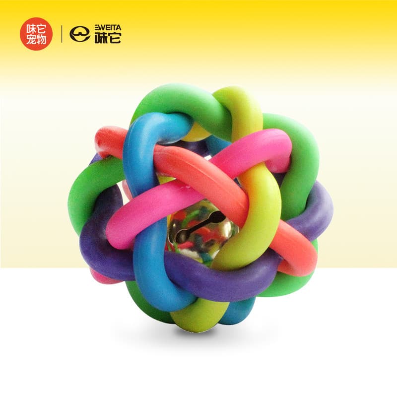Weita Pet Friends Brinquedo Sino Bola Arco-Íris Bola Colorida Brinquedo para Gato Brinquedo para Cachorro Coel