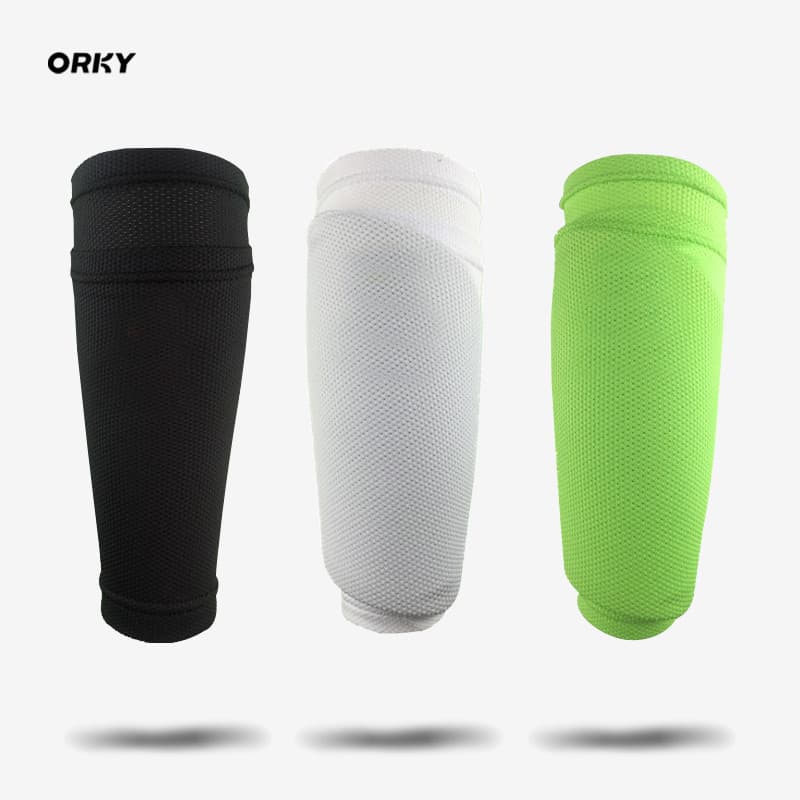 Leggings de futebol elástico capa de placa dupla camada transpiração meias de futebol capa leggings placa capa fixa