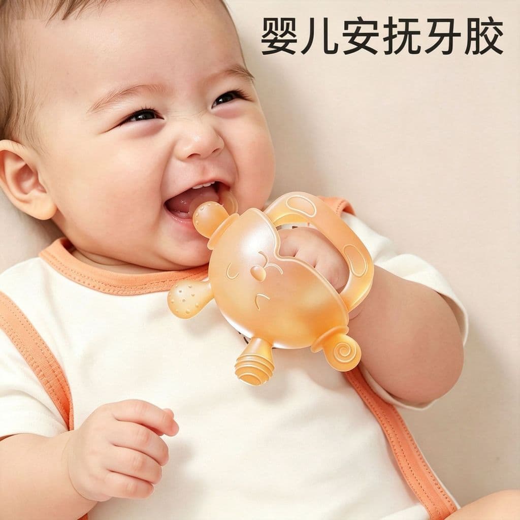 Mordedor de bebê de qualidade alimentar Molar vara calmante ferramenta útil período Oral bebê Anti-comer mão