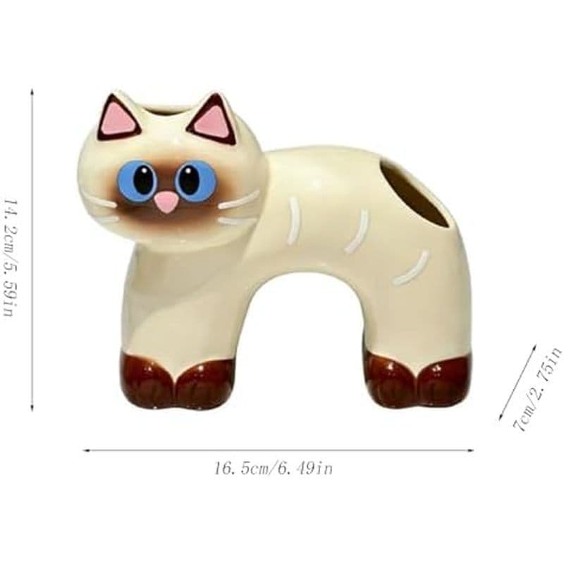 Adorável Suporte De Escova De Dentes Elétrica De Gato Siamês , De Desenho Animado E Armazenamento De Pasta De Dente , Or