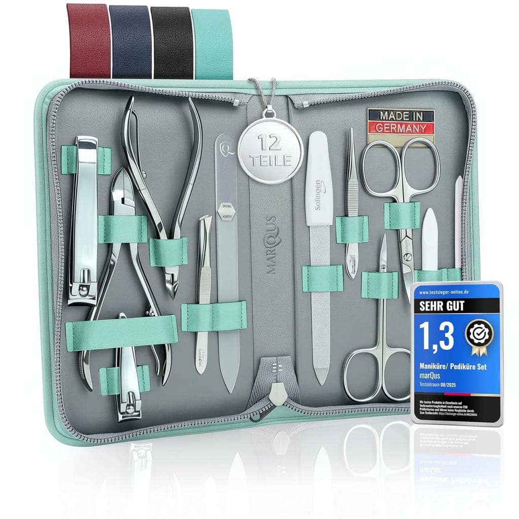 Kit de Unhas marQus para Homens e Mulheres - Conjunto de Manicure 12 peças - Kit de Unhas Fabricado na Alemanha - Conjun