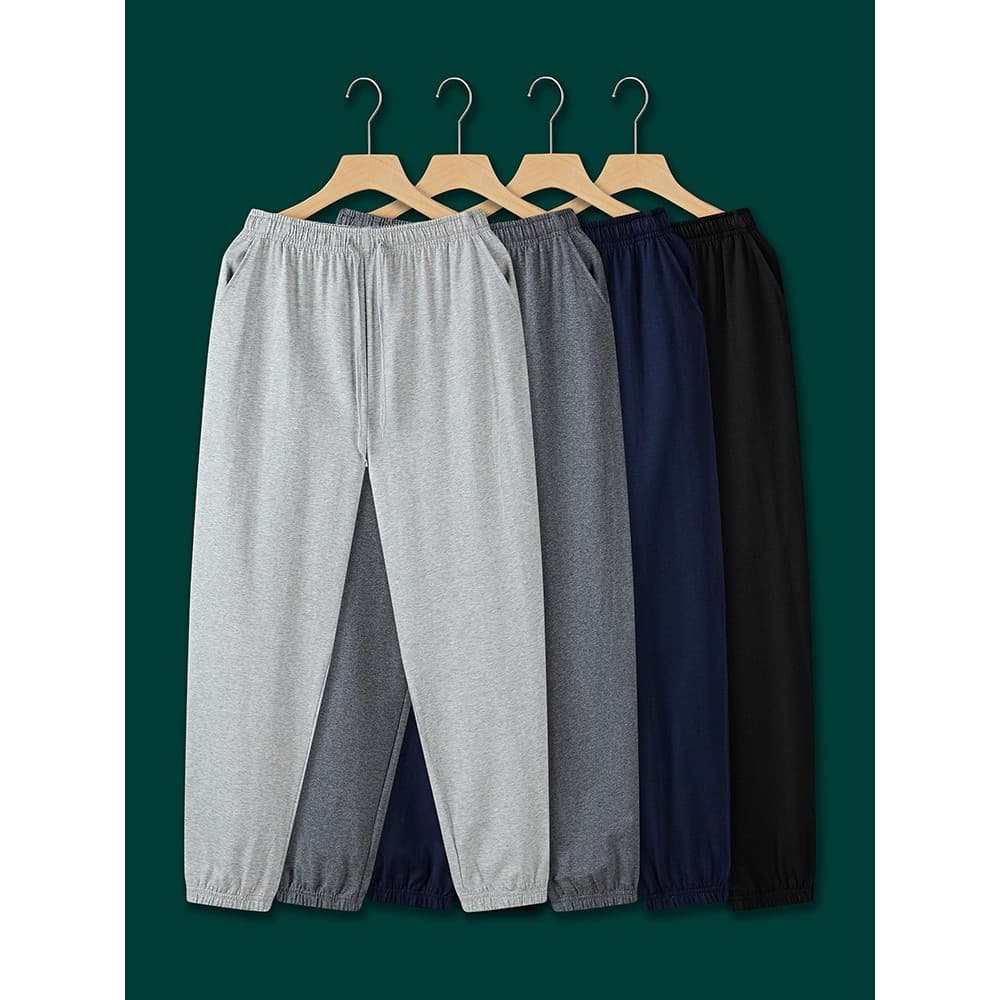 Calças masculinas verão fino tornozelo comprimento calças de algodão puro calças casuais calças esportivas masculinas Ul