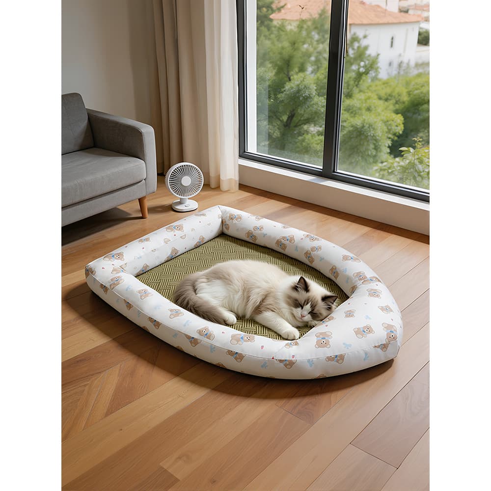 Maca de gato quatro estações Universal Oval dos desenhos animados pequeno Panda cão legal esteira de dormir isolamento r