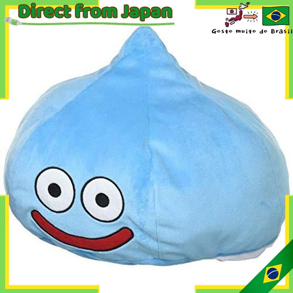 【direto do Japão】 Capa de lenço de pelúcia Dragon Quest Smile Slime