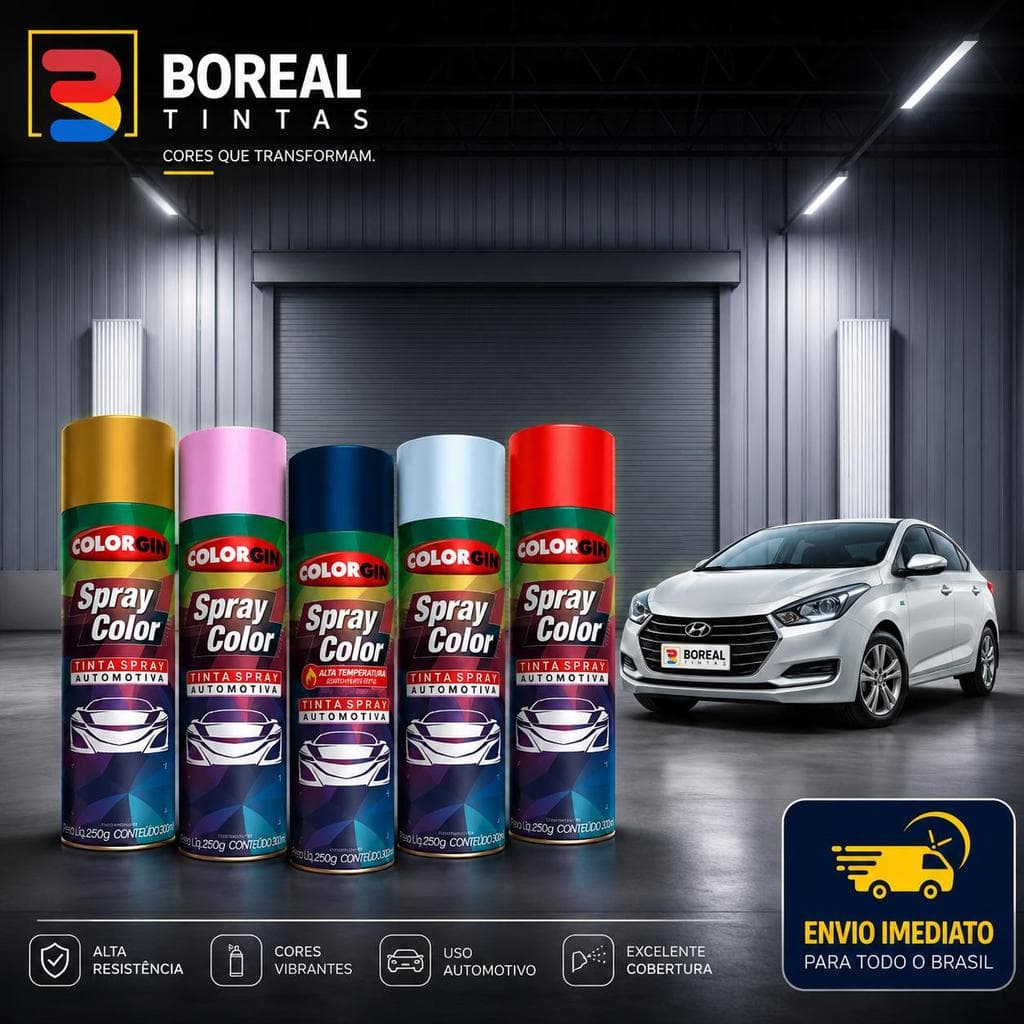 Tinta Spray Automotiva Colorgin 300ml Diversas Cores Alta Cobertura Secagem Rápida