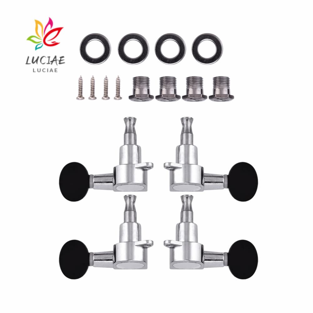 Ukulele LUCIAE | Cabeças , Pinos De Afinação De Configuração 2L2R Cor Preta Prateada , Liga De Zinco + Plástico
