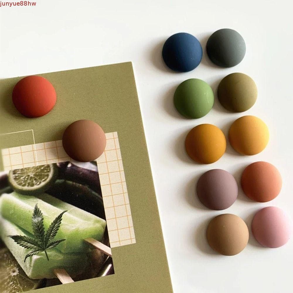 JUNYUE 6 Peças De Adesivos Para Geladeira , Ímãs Foscos Mo Landi , Redondos Coloridos