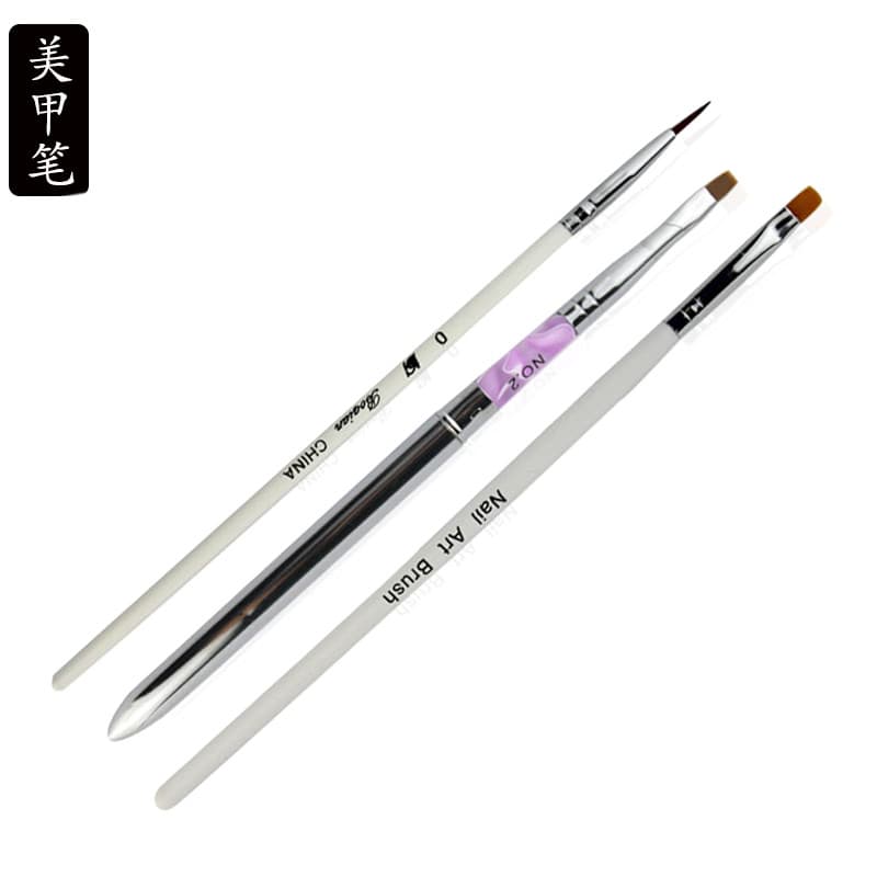 Caneta de fototerapia para Manicure, cabeça plana, pincel de escultura, cristal, esmalte, cola, pintura Diagonal, conjun