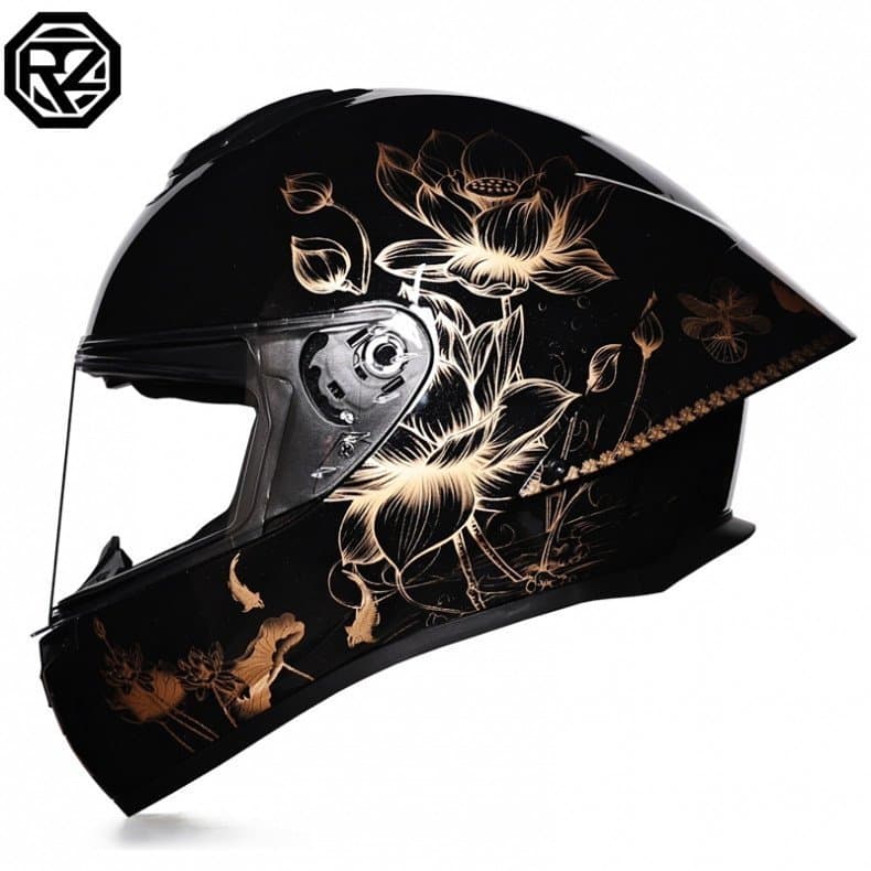 Capacete de Motocicleta Integral em Fibra de Carbono Forjada com Grande Spoiler, Lente Dupla, Leve, para Corridas, Aprov