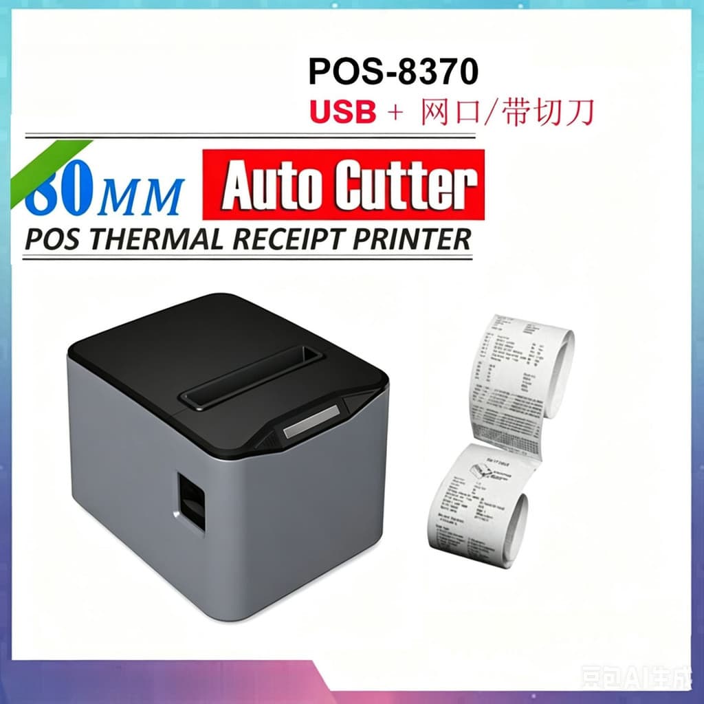 Impressora Térmica De Recibos Bluetooth Porta De Rede De 80 Mm Para Cozinha , Restaurante , Traseira , Mesa Frontal , Pe
