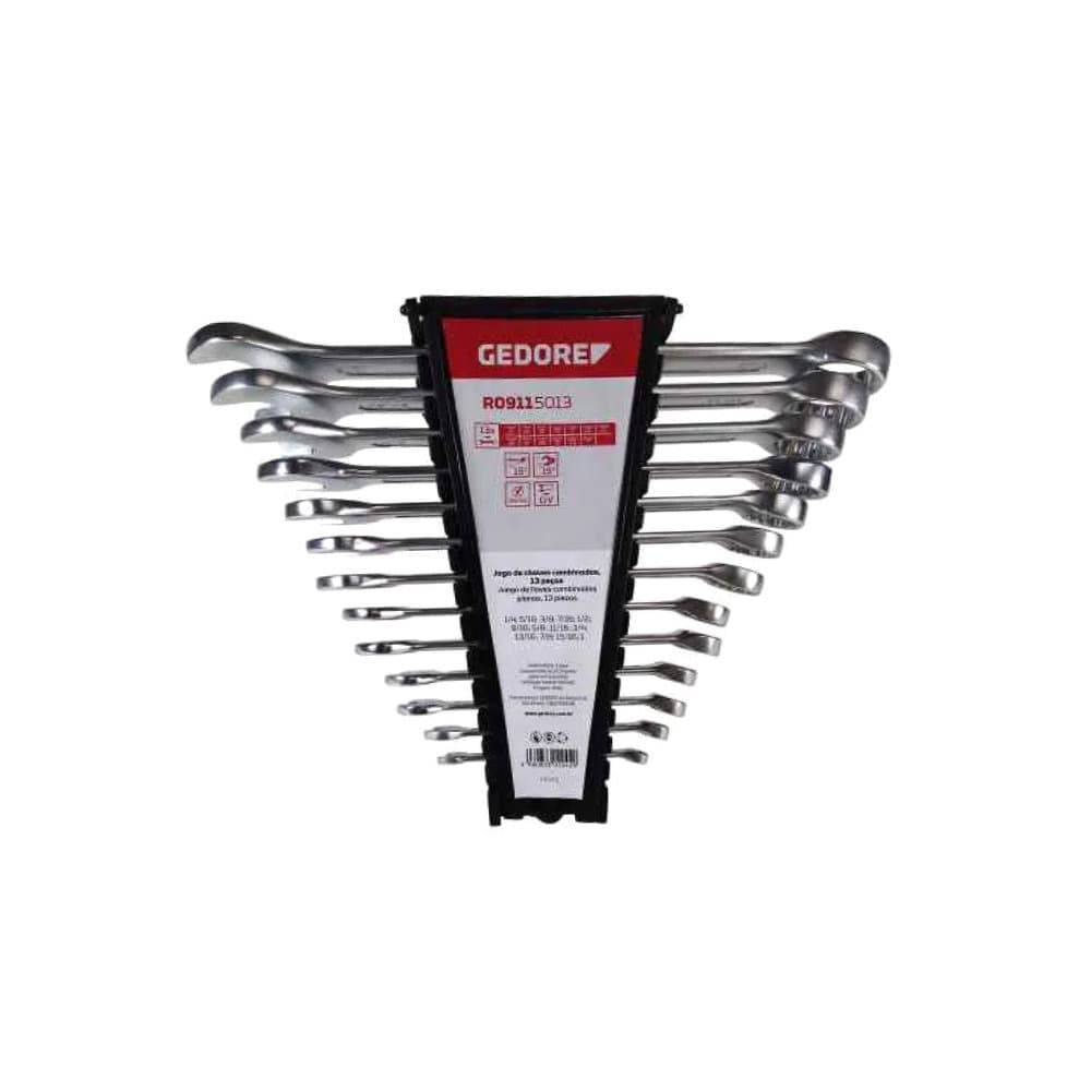 Jogo de Chave Combinada de 1/4" a 1" com 13 Peças R09115013 - GEDORE RED