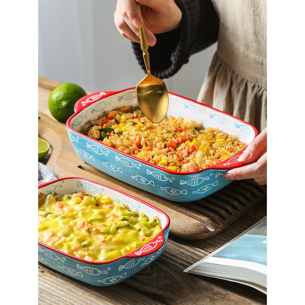 Ezicok cerâmica assadeira queijo cozido tigela de arroz prato vegetal forno tigela de cozimento doméstico placa de peixe