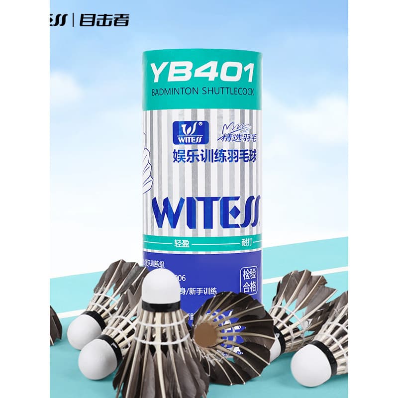 WITESS testemunha Badminton não é fácil de quebrar durável pato pena bola treinamento dedicado YA4013 peças