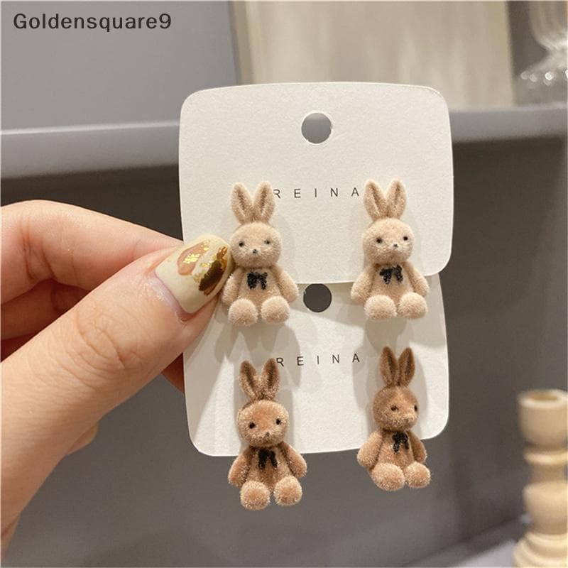 goldensquare9 Bonito Floing Coelho De Pelúcia Urso Brincos Meninas Kawaii Animal Joias BR