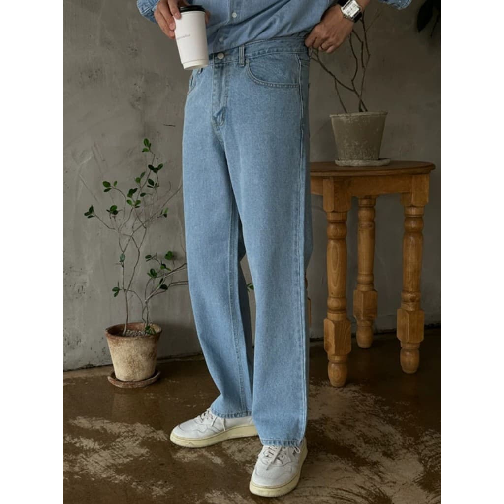 Calças de brim americanas de alta qualidade Casual novo estilo calças soltas retas Street Wear high-end meninos calças A