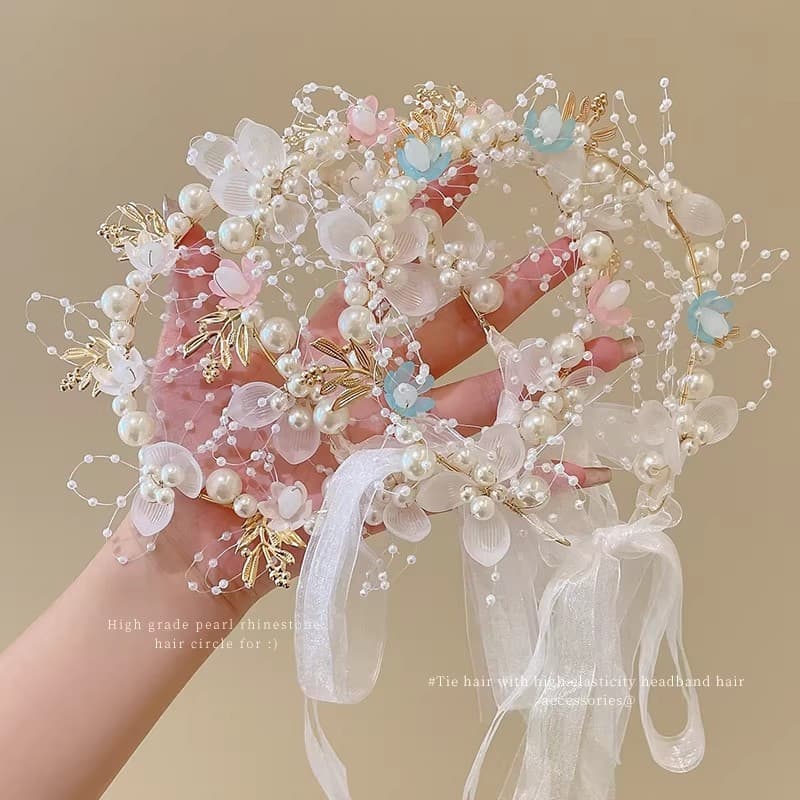 Nova tiara floral de fada de 2026, adequada para meninas criarem um visual encantador de princesa fada com faixa de cabe