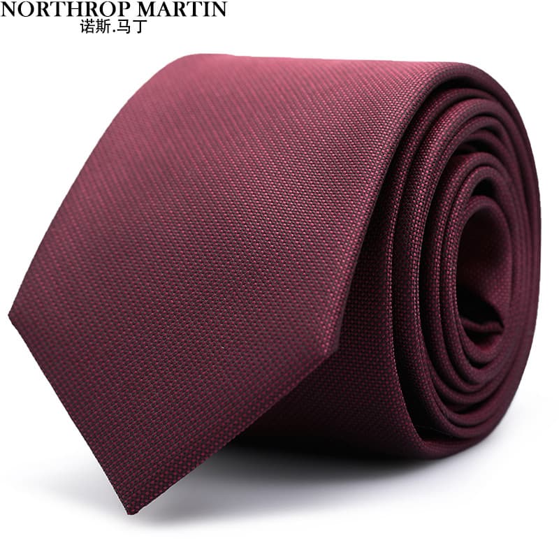 No Martin gravata misturada de seda de cor sólida terno Formal masculino negócios casamento noivo vermelho 6.5 cm de lar