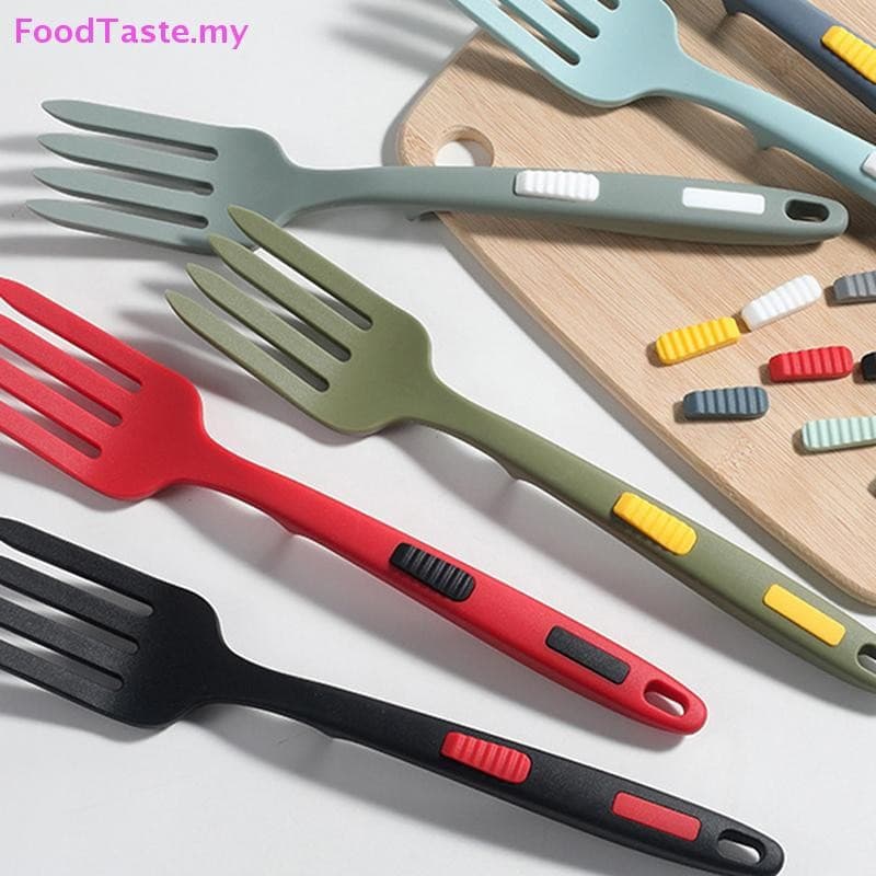 FoodTaste Utensílios de Cozinha Flexíveis Servidor de Espaguete Multifuncional Garfo de Silicone Garfos de Salada Batedo