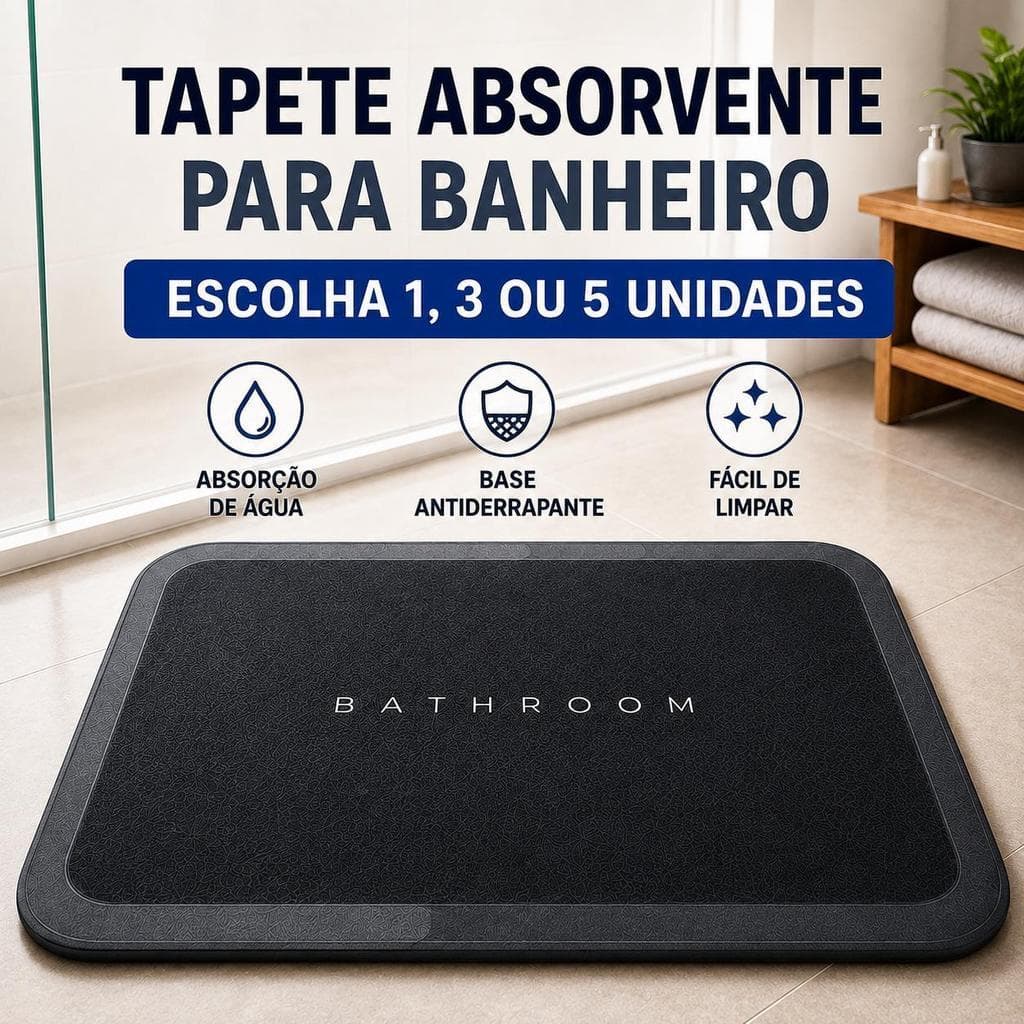 Tapete para Banheiro Absorvente  Antiderrapante 40x60cm