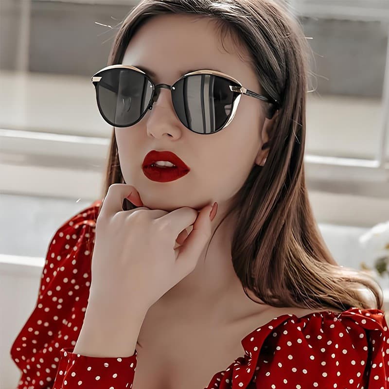 Moda novo estilo estrela grande marca mesmo estilo óculos de sol Retro olho de gato colorido óculos de sol High-End pass