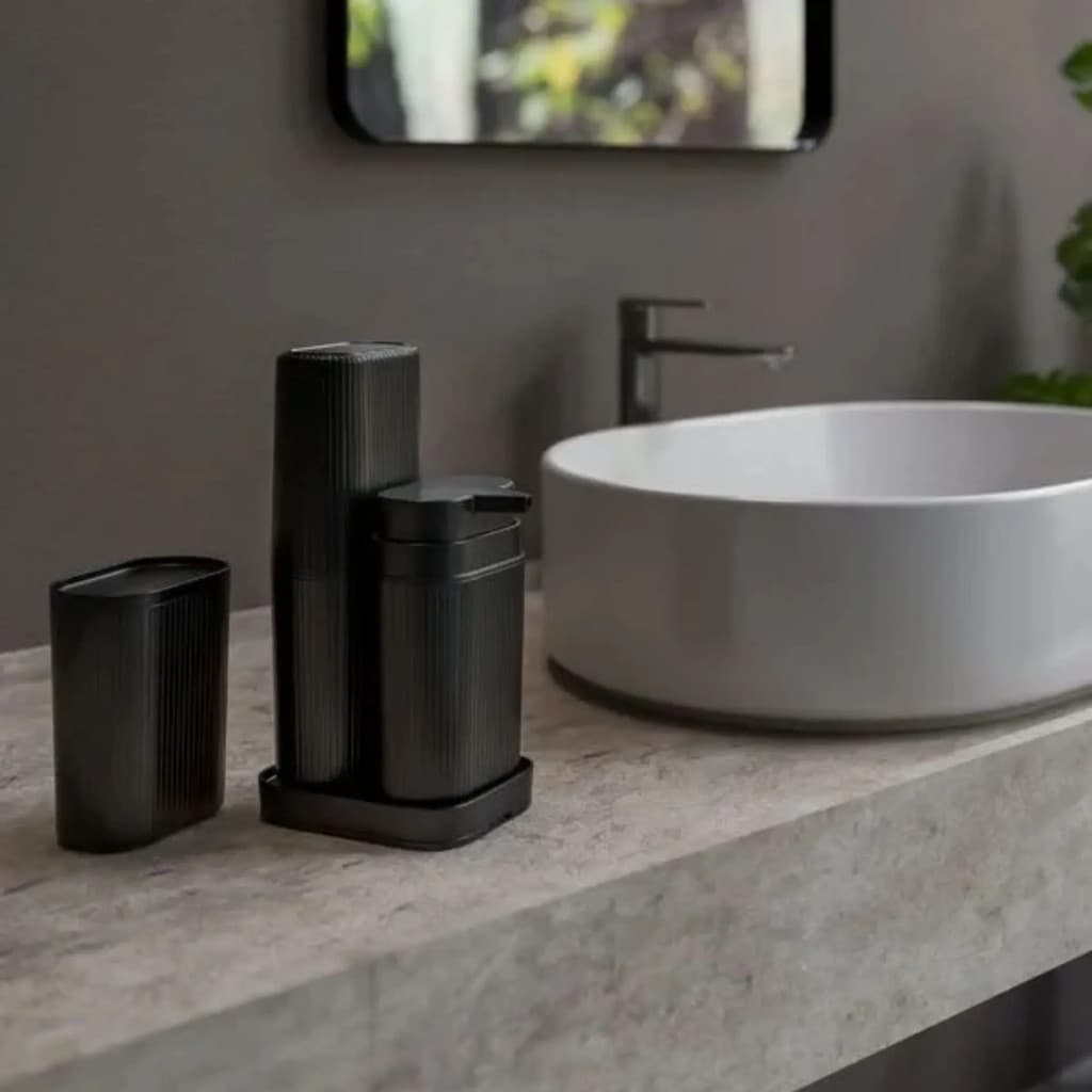 Kit Banheiro Astra Duo 3 Peças Porta Escova Dispenser