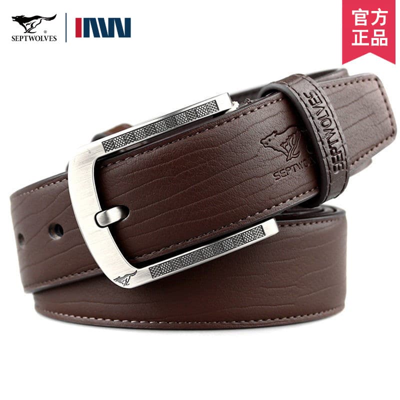 Sete cavalos lobo cinto de couro genuíno masculino pino fivela cinto de couro puro jovens marca famosa genuíno Jeans cin