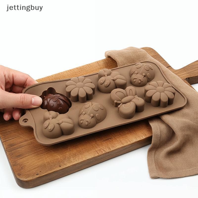 Molde De Chocolate De Silicone Bonito Inseto Flor Formas Produto Comestível Para Casa Cozimento Doces Fazendo Festa Sobr