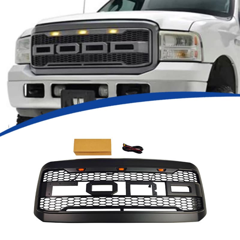 - 2005-2007 Substituição Do ABS Da Malha Grade Dianteira Estilo Ford F250 Raptor