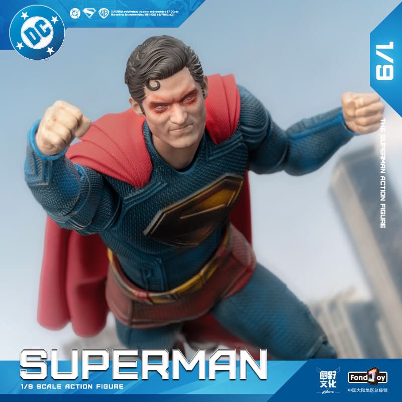 2026FondjoyDC Goodyear Superman Figura Batalha Versão Danificada Superman Modelo Móvel Montagem Boneca Decoração