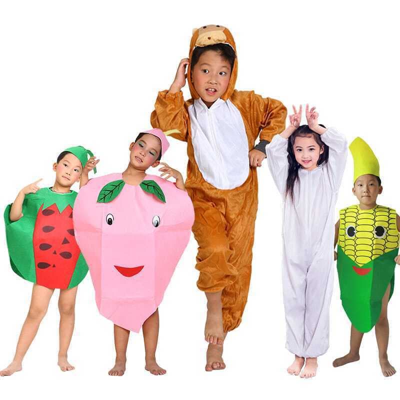 Pronto estoque Performance infantil Stage Conto de fadas Drama Little Monkey Shimoyama Milho Melancia Pêssego Coelho Rou