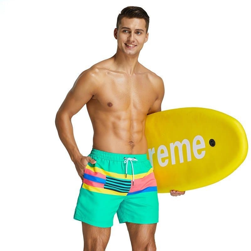 Novo Verão Shorts De Praia Masculino Comprimento Médio Casual Bolso Board