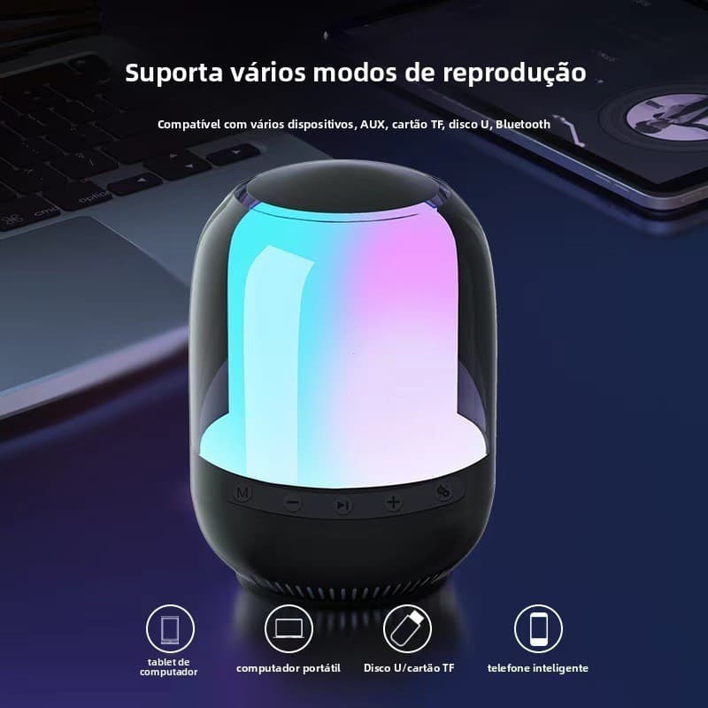 Caixa de som Bluetooth de alta qualidade, subwoofer de mesa M9, caixa de som Bluetooth portátil para uso externo, colori