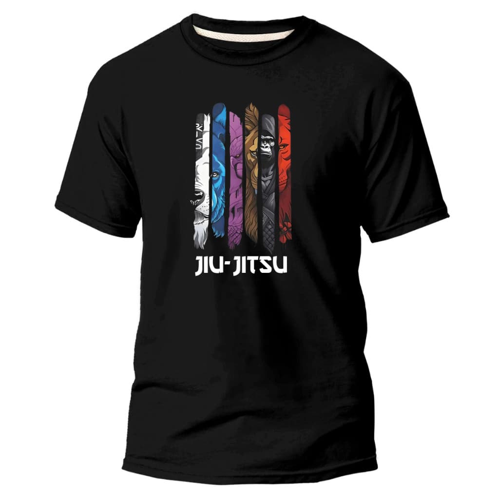 CAMISETA 100% ALGODÃO UNISSEX JIU JITSU BRASIL FAIXAS GRADUAÇÃO