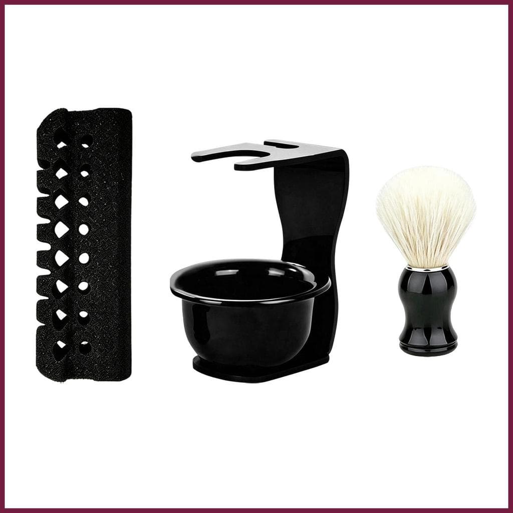 Conjunto De Escova De Barbear Barba Aliciamento Tigela E Titular Kit Com Esponja Para Banheiro Chuveiro Casa Viagem keab