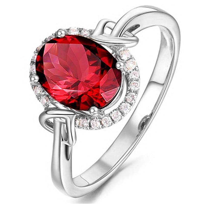 Europa américa venda quente criativo rubi anel banhado 18K ouro rosa colorido Gem cristal anel banquete noivado