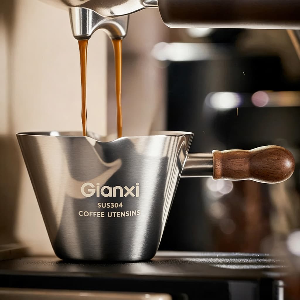 Copo de extração de café, copo de medição de aço inoxidável, copo líquido de café, máquina de café italiana, copo de lei