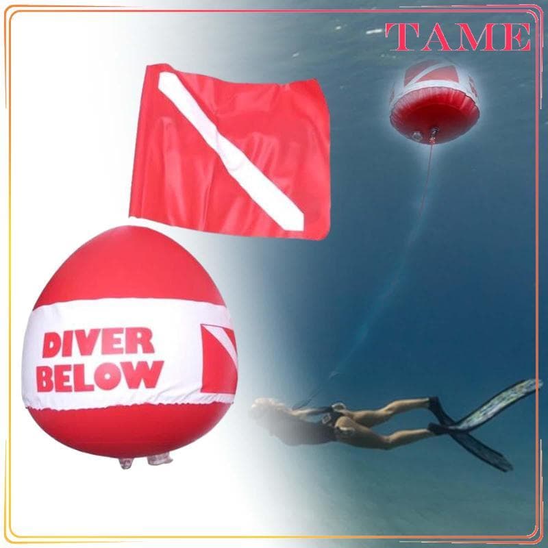 [Tame_sz] Bóia De Mergulho Com Bandeira De Mergulhador Para Sinalização De Superfície Durante O Snorkel E