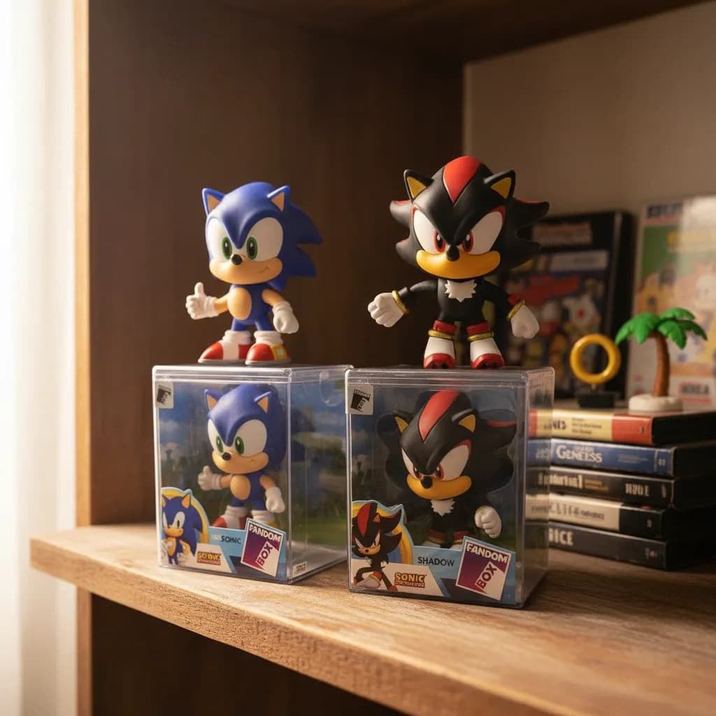 Coleção 2 Bonecos Shadow E Sonic Fandom Box Lider Brinq