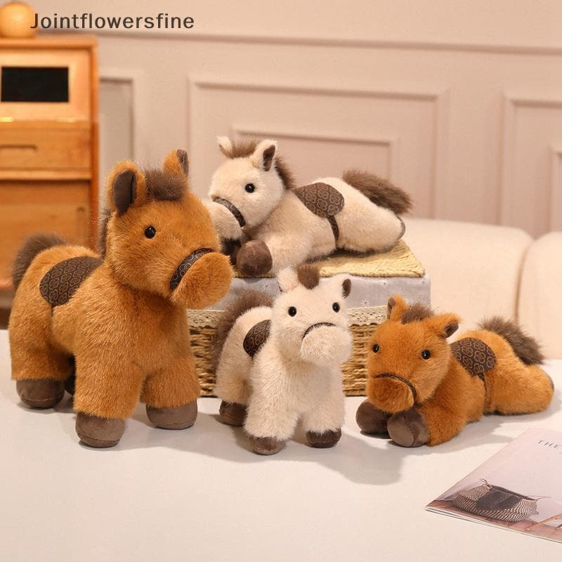 JTFF Cartoon Chinês Zodíaco Cavalo Brinquedo De Pelúcia Bonito Pônei Boneca Sofá Travesseiro Decoração De Casa Ano Novo