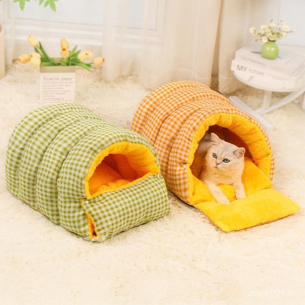 Cama Térmica Para Gatos TKEY Saco De Dormir De Inverno Burrow Design Snug Hideaway Caverna De Calor De Pelúcia Gatinhos