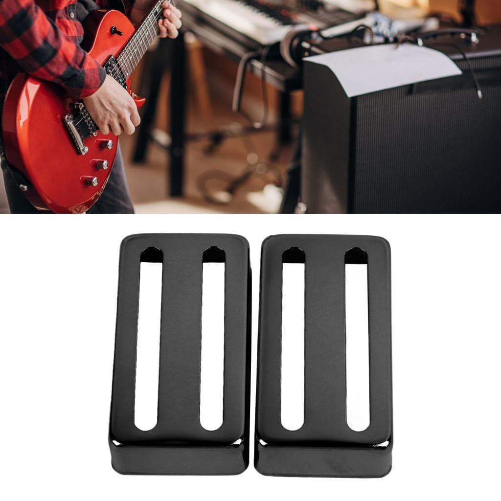 Capa de captador de guitarra elétrica de 2 unidades, concha de latão com almofada de bobina com fenda para substituição