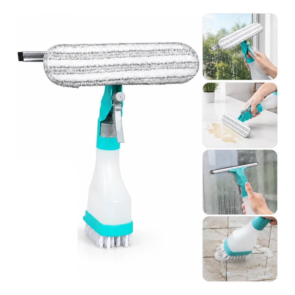 Limpador De Vidros Spray Mop 4 Em 1